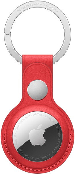 Apple AirTag Leather Key Ring (PRODUCT) RED