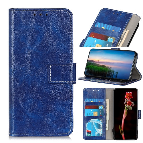 Retro Crazy Horse Texture Horizontal Flip Leather Case with Holder & Card Slots & Photo Frame & Wallet for OnePlus 8 Pro (Blue)