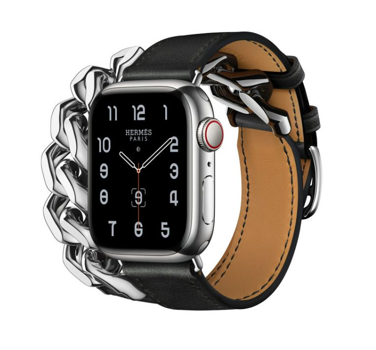 Apple Watch Hermes Silver Stainless Steel Case with Gourmette Metal Double Tour (41mm)