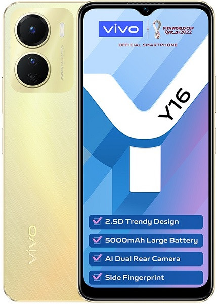 Vivo Y16 Dual Sim 64GB Drizzling Gold (4GB RAM) - Global Version