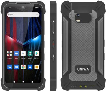 UNIWA P551 Handheld PDA Rugged Phone Dual Sim 64GB Grey (4GB RAM) - EU Plug