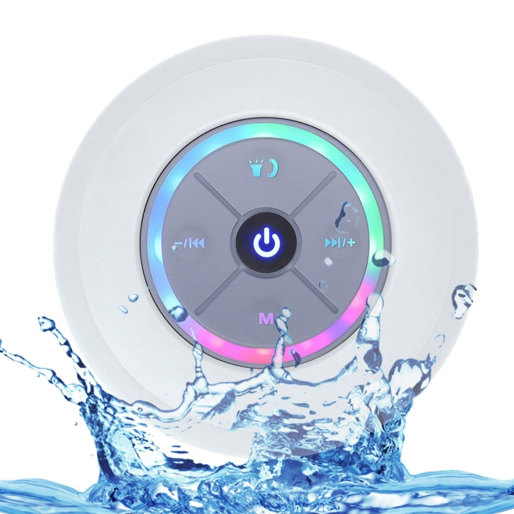 BTS-08 Wireless Bluetooth Speaker Waterproof Subwoofer Bluetooth Column Mini Shower Speaker(White)