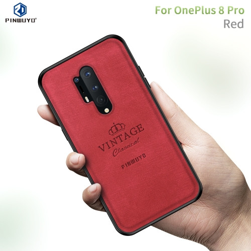 PINWUYO Zun Series PC + TPU + Skin Waterproof And Anti-fall All-inclusive Protective Shell for Oneplus 8 Pro (Red)