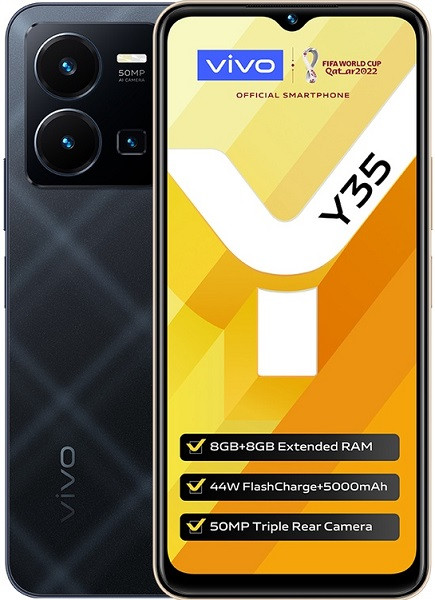 Vivo Y35 Dual Sim 128GB Agate Black (8GB RAM) - Global Version