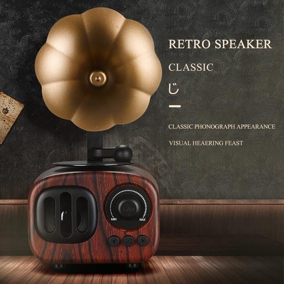 Retro Wood Portable Mini Bluetooth Speaker (Khaki)