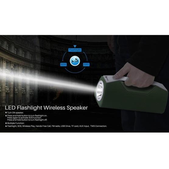 NewRixing NR-2028 Portable Lighting Wireless Bluetooth Stereo Speaker Green