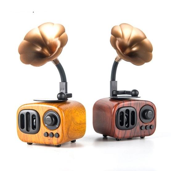 Retro Wood Portable Mini Bluetooth Speaker (Brown)