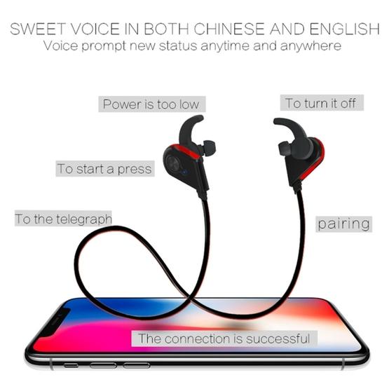 S20 Magnetic Switch Sweatproof Motion Wireless Bluetooth In-Ear Headset (Red)